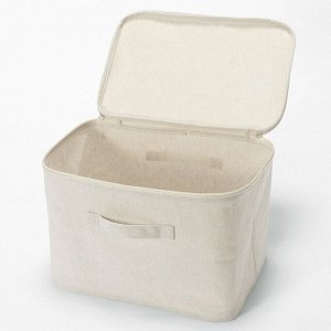 MUJI Polyester Linen Soft Box Cover – мягкий короб из полиэстера и льна с крышкой