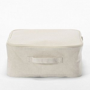 MUJI Polyester Linen Soft Box Small Square – мягкий короб из полиэстера и льна с крышкой