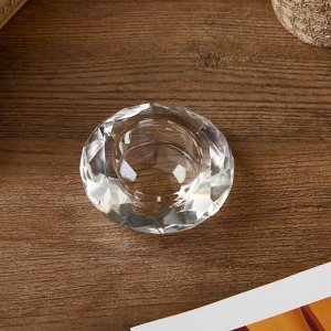 Подсвечник стекло на 1 свечу "Кристалл круг" прозрачный 3,7х7,5х7,5 см