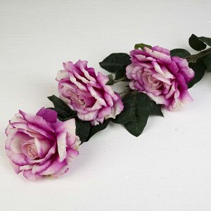Цветы искусственные "Три пышных розы" 14*110 см, фиолетовый