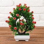 Бонсай &quot;Деревце двойное с розочками&quot; 18*24 см, микс