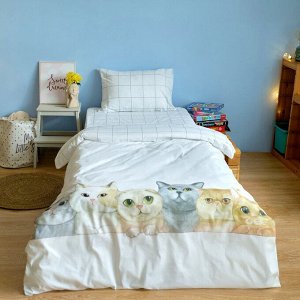 КПБ "Этель"  1,5сп Happy cats 143х215 см, 150х214 см, 50х70 см -1 шт, 100 % хлопок, бязь 7582933