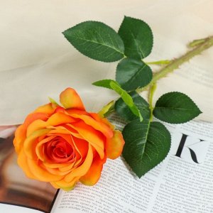 Цветы искусственные "Роза колумбийская" 8*46 см, оранжевая