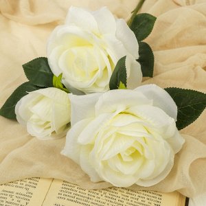 Цветы искусственные "Роза Амальгама три бутона" 10*64 см, белый
