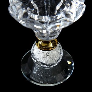Подсвечник стекло на 1 свечу "Цветок" с бисером 8х6,5х6,5 см