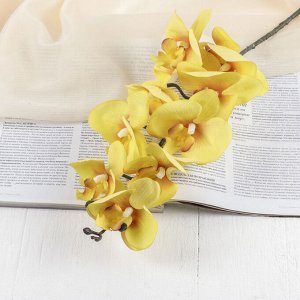 Цветы искусственные "Орхидея фаленопсис бархатистая" 10*90 см, жёлтый