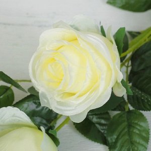 Цветы искусственные "Роза аморе" три бутона 7*85 см, белая