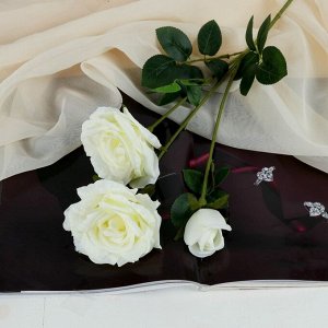 Цветы искусственные "Арабская роза" 10*60 см, белый