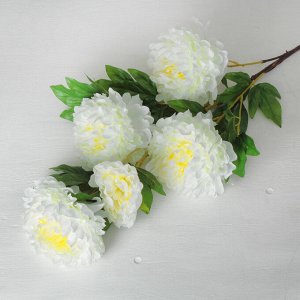 Цветы искусственные "Пион кустовой" 5 бутонов 15*110 см, белый