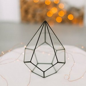 Флорариум «Пирамидка», малая, стекло, швы чёрные