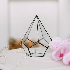 Флорариум «Пирамидка», малая, стекло, швы чёрные