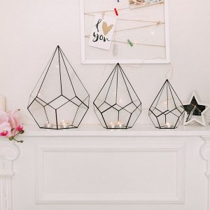 Флорариум «Пирамидка», средняя, стекло, швы чёрные