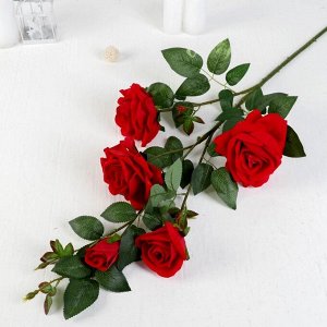Цветы искусственные "Куст красных роз" 12*100 см