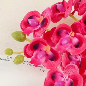Цветы искусственные "Орхидея королевская" 3,5*28 см, малиновый