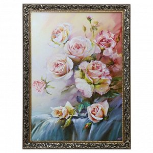 Картина "Ветка белых роз" 58х77 см