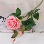 Цветы искусственные «Роза душистая», 9x50 см, розовые