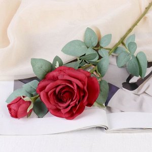 Цветы искусственные "Роза Априкола" 9*60 см, бордовый