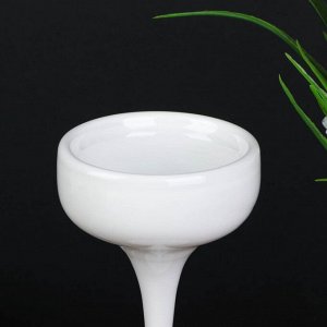 Подсвечник стекло "Бокал-креманка" белый набор 3 шт h- 20, 23, 26х12х12 см