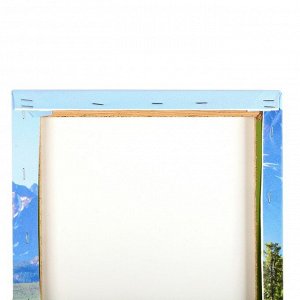 Модульная картина "Пейзаж с озером и горами" (2-25х50, 30х60 см) 60х80 см