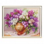 Кaртинa &quot;Вaзa с бyкетoм сирени&quot; 35х28 (38*31) см