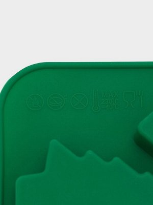 Форма для выпечки новогодняя Доляна «Ёлочка», силикон, 32.5x11.5 см, 12 ячеек, зелёная