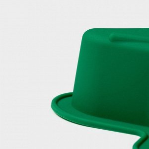 Форма для выпечки новогодняя Доляна «Ёлочка с гирляндой», силикон, 27x25 см, зелёная