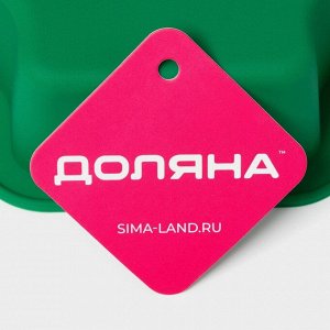 Форма для выпечки новогодняя Доляна «Ёлочка с гирляндой», силикон, 27x25 см, зелёная