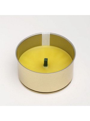 Ароматическая свеча уличная антимоскитная, 10x4.5 см, 120 г, 6 ч, цитронелла, жёлтый