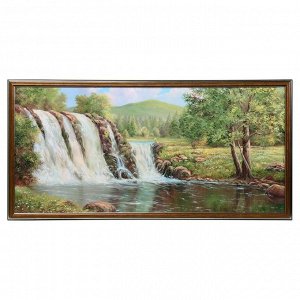 Картина "Водопад в лесу" 73х36 см