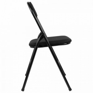 Стул складной BRABIX "Golf CF-007", чёрный каркас, чёрная ткань, гофрокороб, 533025