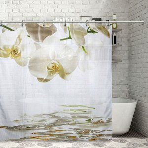 Штора для ванной 180?180 см "Орхидеи над водой", полиэстер