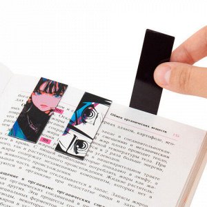 Закладки для книг МАГНИТНЫЕ, "АССОРТИ 5 ДИЗАЙНОВ МИКС", набор 6 штук, 60x20 мм, FUNSTER, 116652