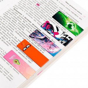 Закладки для книг МАГНИТНЫЕ, "АССОРТИ 5 ДИЗАЙНОВ МИКС", набор 6 штук, 60x20 мм, FUNSTER, 116652