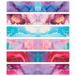 Закладки для книг МАГНИТНЫЕ, "АССОРТИ 5 ДИЗАЙНОВ ABSTRACTION", набор 6 штук, 60x20 мм, FUNSTER, 116653