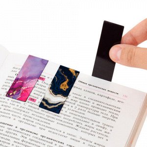 Закладки для книг МАГНИТНЫЕ, "АССОРТИ 5 ДИЗАЙНОВ ABSTRACTION", набор 6 штук, 60x20 мм, FUNSTER, 116653