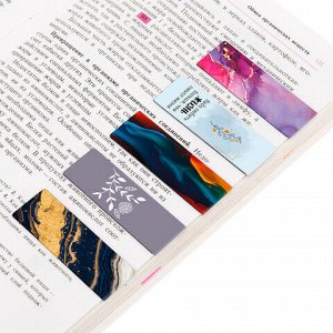 Закладки для книг МАГНИТНЫЕ, "АССОРТИ 5 ДИЗАЙНОВ ABSTRACTION", набор 6 штук, 60x20 мм, FUNSTER, 116653