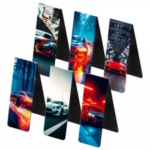 Закладки для книг МАГНИТНЫЕ, "BOYS", набор 12 штук, 60x20 мм, FUNSTER, 116656