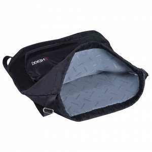 Рюкзак спортивный мешок HEIKKI CASUAL (ХЕЙКИ) с дополнительным карманом, 44х34 см, "Total black", 273457
