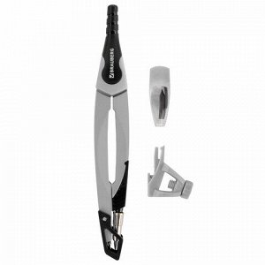 Готовальня BRAUBERG ULTRA, 4 предмета: циркуль 135 мм, запасные грифели, насадка, графитовый цвет, 210821