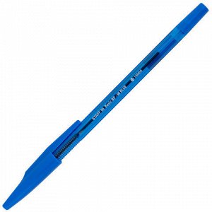 Ручка шариковая STAFF "Basic BP-66 BLUE", СИНЯЯ, корпус синий, узел 1 мм, линия письма 0,5 мм, 144454