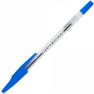 Ручка шариковая STAFF "Basic BP-66 CLASSIC", СИНЯЯ, корпус прозрачный, узел 1 мм, линия письма 0,5 мм, 144455