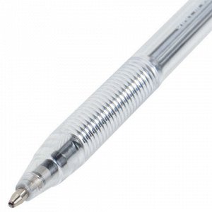 Ручка шариковая STAFF "Basic BP-66 CLASSIC", СИНЯЯ, корпус прозрачный, узел 1 мм, линия письма 0,5 мм, 144455