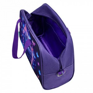 Сумка для занятий с плечевым ремнем, подкладкой BRAUBERG KIDS с ручками, 35x25x15 см, "Curious cat", 273291