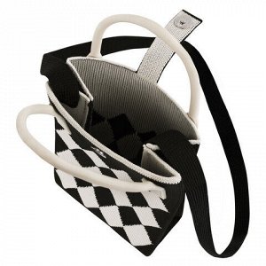 Сумочка-органайзер повседневная HEIKKI KNIT (ХЕЙКИ) кросс боди, вязаная, 17х12х5 см, "Black&amp;White", 273793