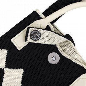 Сумочка-органайзер повседневная HEIKKI KNIT (ХЕЙКИ) кросс боди, вязаная, 17х12х5 см, "Black&amp;White", 273793
