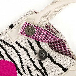 Сумочка-органайзер повседневная HEIKKI KNIT (ХЕЙКИ) кросс боди, вязаная, 17х12х5 см, "Zebra heart", 273794