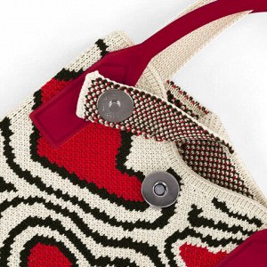 Сумочка-органайзер повседневная HEIKKI KNIT (ХЕЙКИ) кросс боди, вязаная, 17х12х5 см, "Red and black", 273796