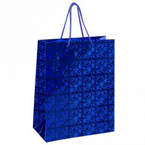 Пакет подарочный 26x13x32 см (L), НАБОР 4 шт., 4 дизайна, голография, ЗОЛОТАЯ СКАЗКА, 609734
