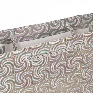 Пакет подарочный 26x13x32 см (L), НАБОР 4 шт., 4 дизайна, голография, ЗОЛОТАЯ СКАЗКА, 609734