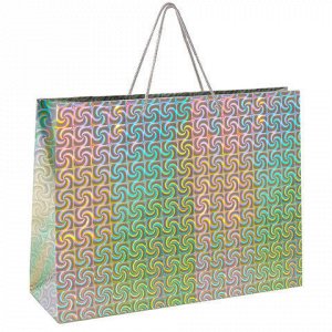 Пакет подарочный 45x13x33 см (XL), НАБОР 3 шт., 3 дизайна, голография, ЗОЛОТАЯ СКАЗКА, 609736